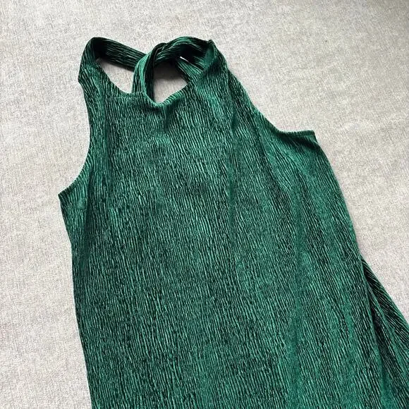 Anthropologie Green Velvet Midi Dress - Picture 2 of 3